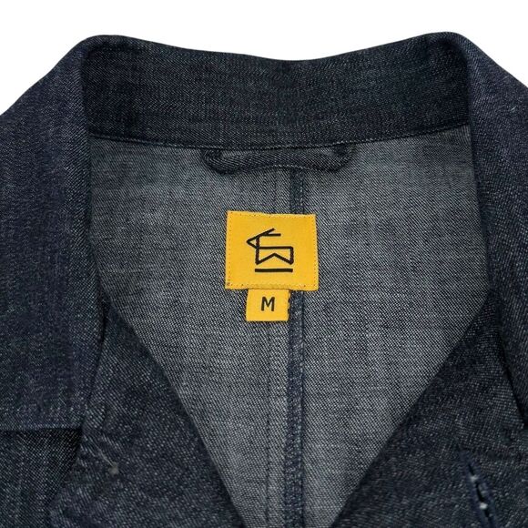 Elk Head Clothing Men's Lightweight Denim Chore Overshirt Indigo Blue Medium - Picture 8 of 12